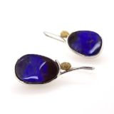 Elektron-vivid-blue -boulderopal-earrings-gold-silver-hooks