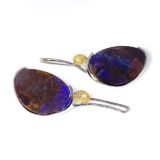 Elektron-purple-boulderopal-earrings-gold-silver