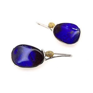 Elektron-vivid-blue -boulderopal-earrings-gold-silver-shepardshook