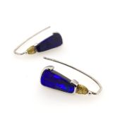 Elektron-boulder-blue-opal-earrings