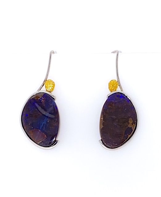 Elektron-purple-boulderopal-earrings-gold-silver-hooks