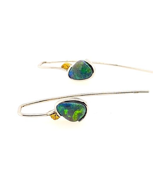 Elektron-lightning ridge-opal-earrings