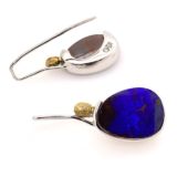Elektron-vivid-blue -boulderopal-earrings-gold-silver-hooks-reverse