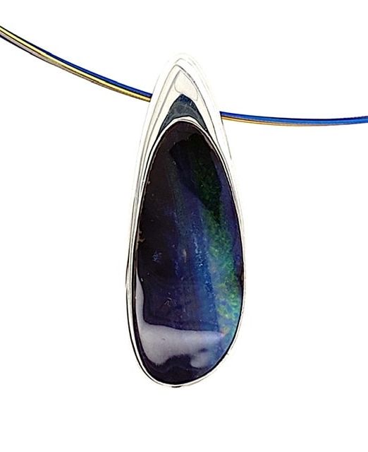 blue-opal-Slide-pendant-Silver