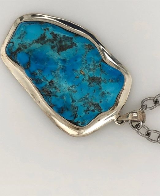 Silver-Turquoise-pendant-nugget