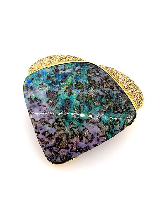 Kosmos-be-bolda-boulder-matrix-opal-pendant-brooch