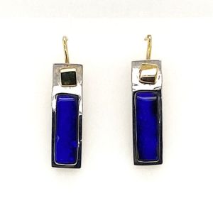 Bolda-earrings-blue-boulder-opal-silver-and-gold-Sheppards-hooks