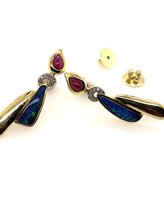 Gold-boulder-opal-earrings-butterflies