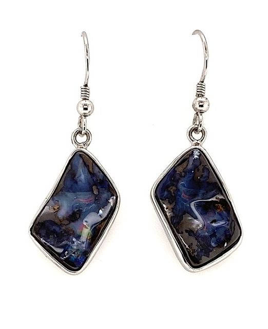 Boulder-opal-silver-earrings
