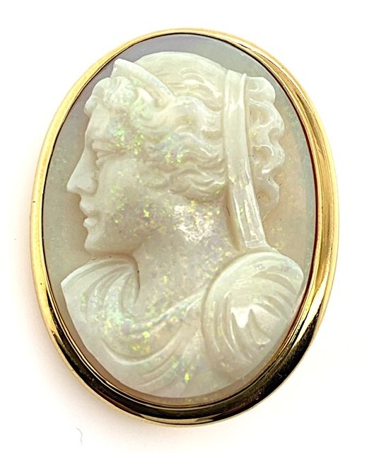 Opal-Cameo-gold-pendant-brooch-enhancer