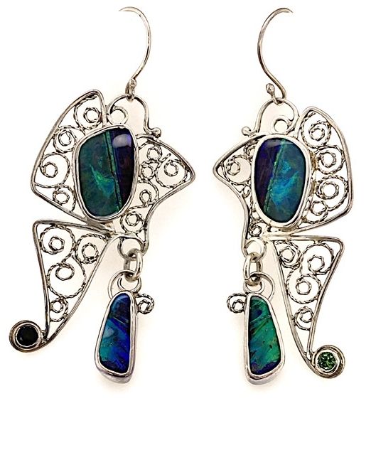 Butterfly-opal-earrings