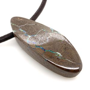 Boulder-matrix-opal-on-leather