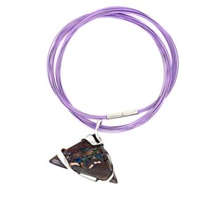 Silver-wrapped-Boulder-opal-with-cord